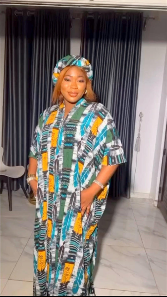 African Crepe dress|Summer danshiki |Crepe Kaftan| African print dress | Nigerian made | Wedding Party dress| Crepe boubou| African Fashion