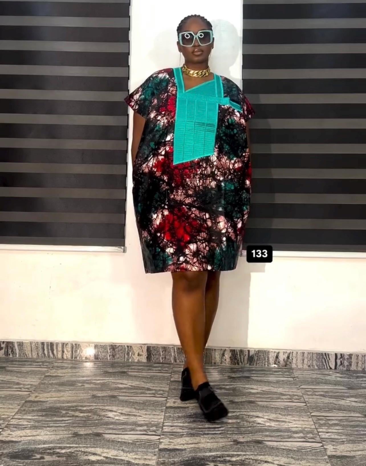 African Ankara Short danshiki Kaftan Dress. African wear | Nigerian made | Party dress| Embroidery | Rich aunty vibesBlack History