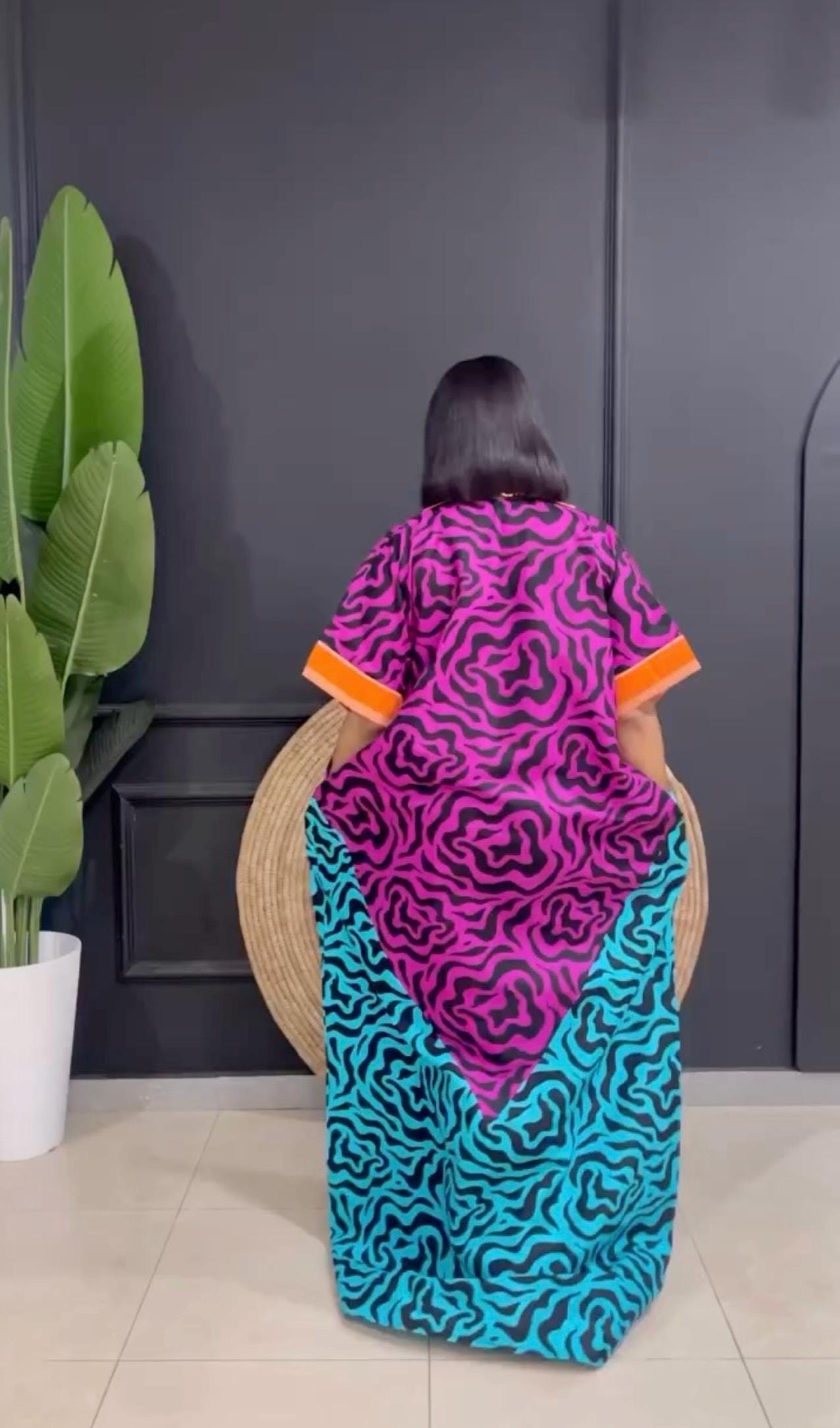 Ankara Cotton Bubu Dress | Nigerian Kaftan, One Size