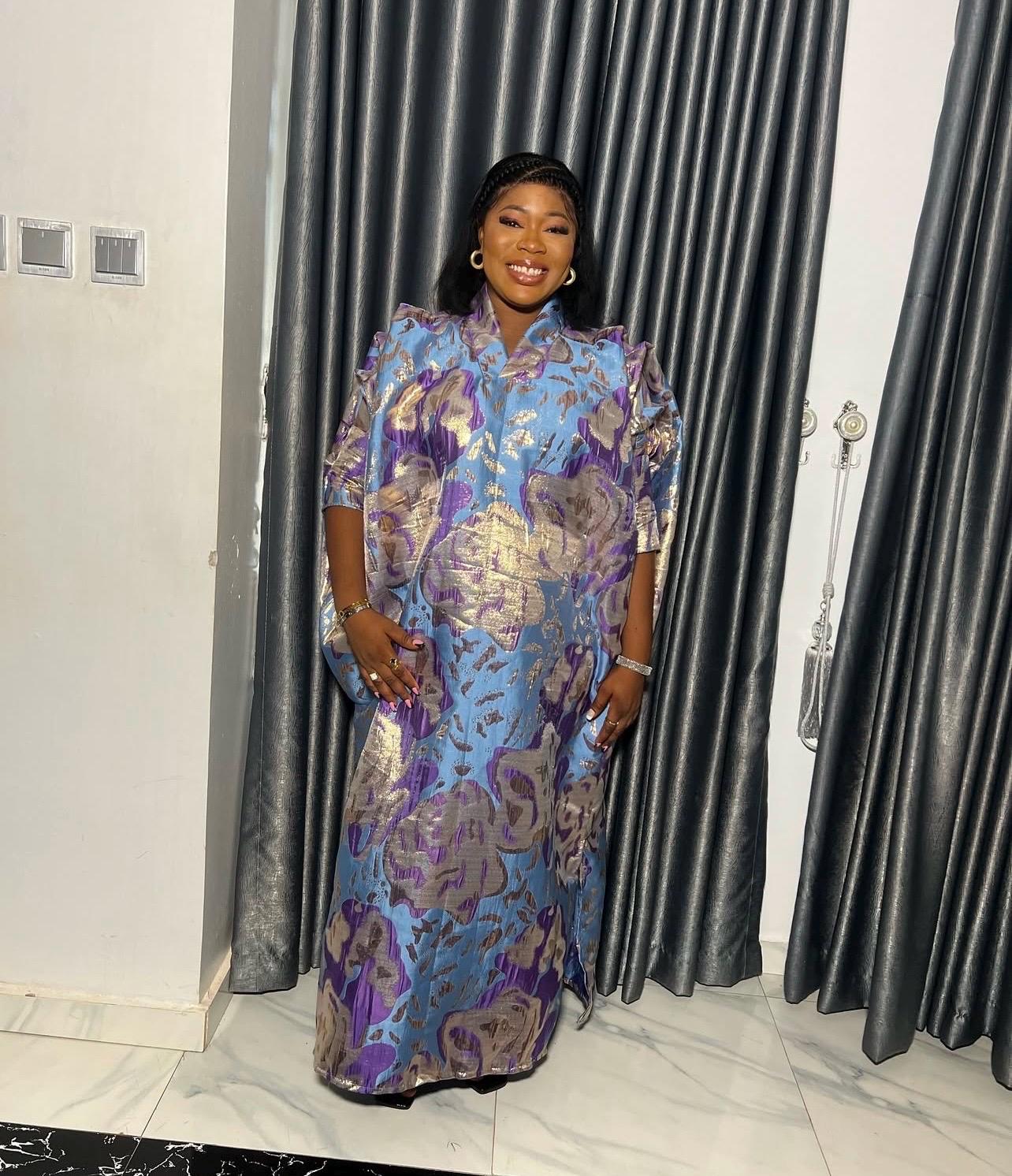 African Brocade Boubou Dress | Nigerian Kaftan, Party Gown