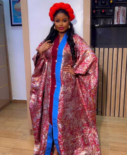 African Brocade dress| danshiki | Kaftan| Jalabiya| Rich aunty | Nigerian dress| Party dress| One size fits all| European brocade boubou