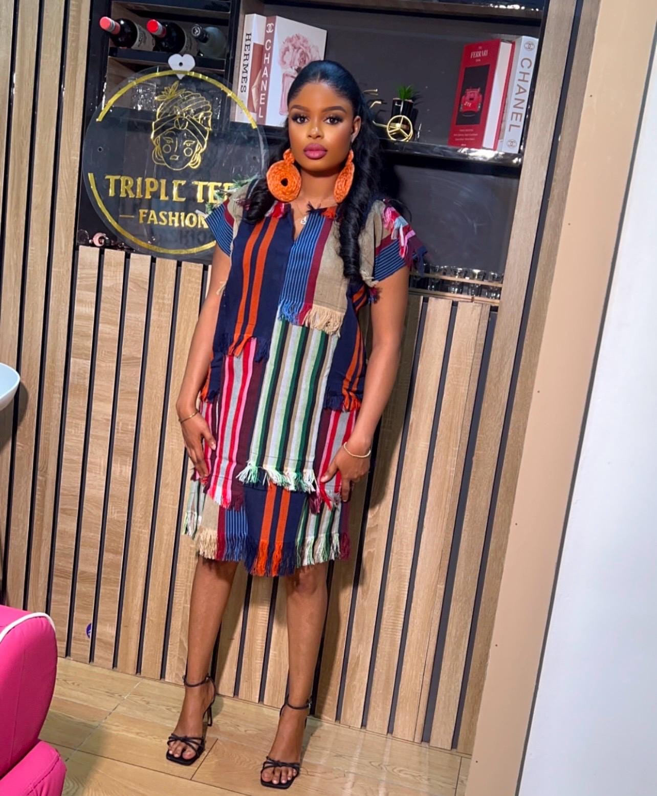 African Aso oke dress| Short danshiki | Kaftan| African wear | Nigerian made | Party dress