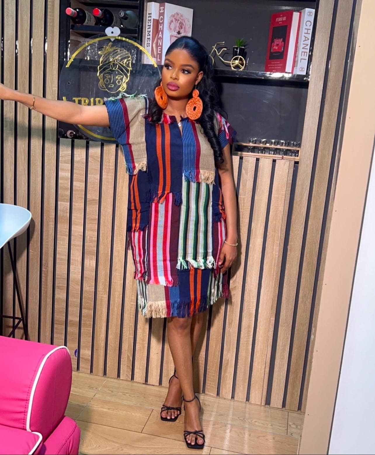 African Aso oke dress| Short danshiki | Kaftan| African wear | Nigerian made | Party dress
