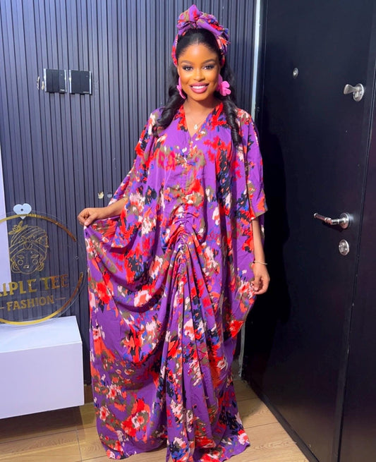 African Crepe dress|Summer danshiki |Crepe Kaftan| African print dress | Nigerian made | Wedding Party dress| Crepe boubou| African Fashion