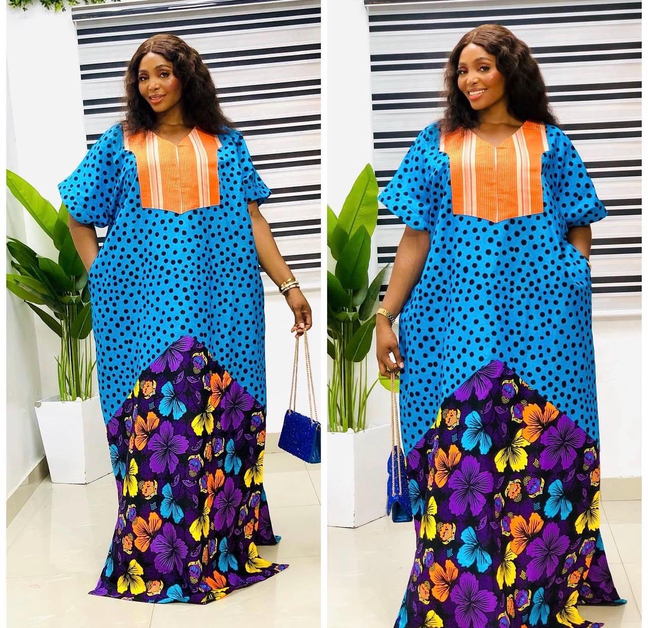 African Ankara Boubou dress| bubu danshiki | Kaftan| Handmade African print dress | Nigerian made | Tie and Dye | Boubou| Rich aunty| Ankara