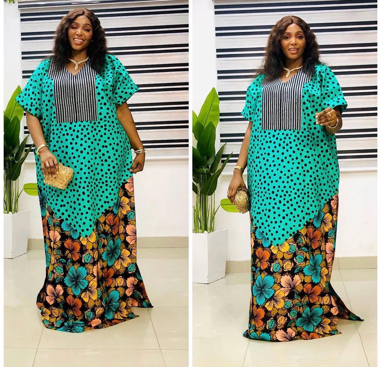 African Ankara Boubou dress| bubu danshiki | Kaftan| Handmade African print dress | Nigerian made | Tie and Dye | Boubou| Rich aunty| Ankara