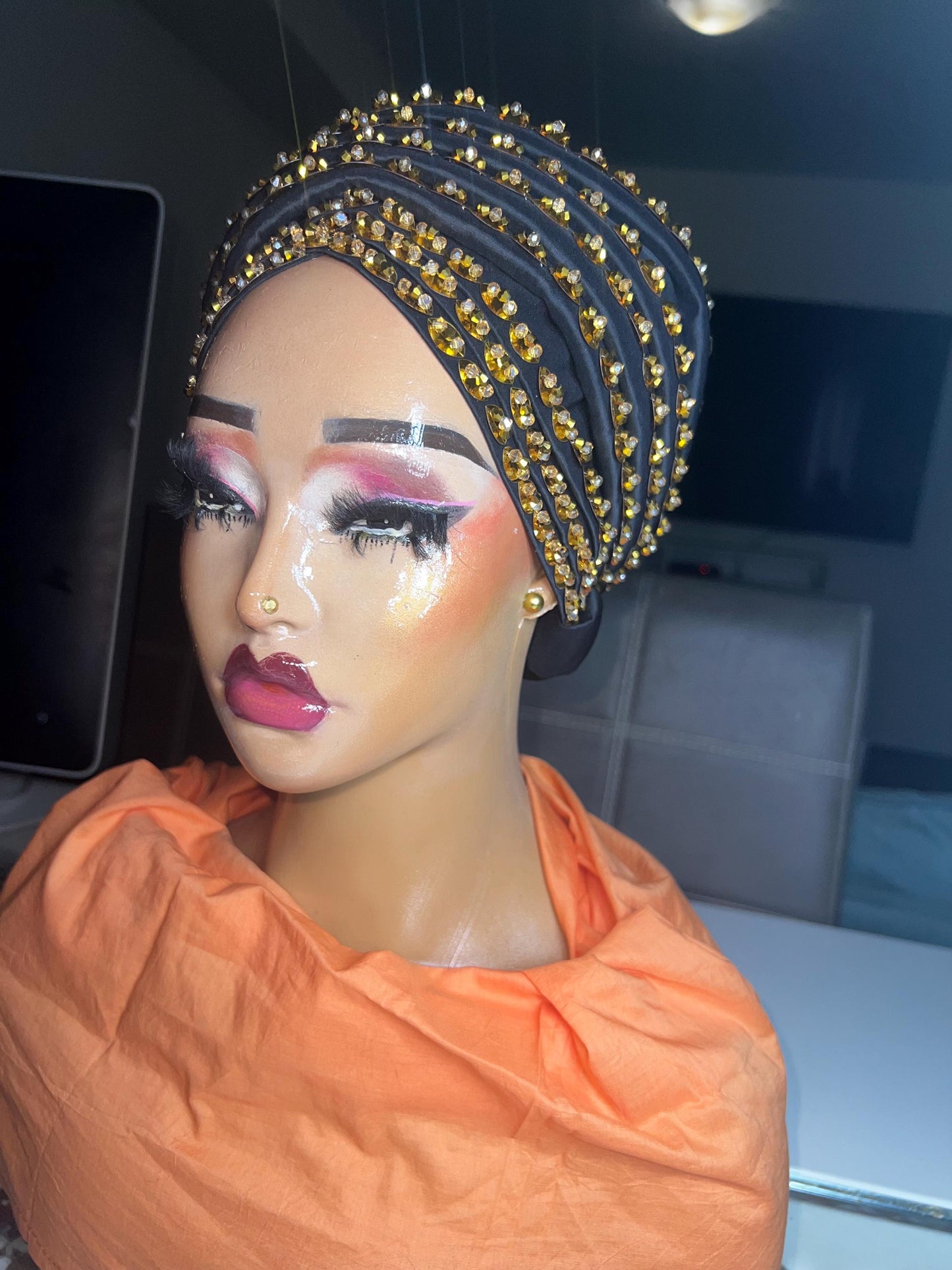 Luxury Turban Hat for Ladies| Pre tied Hat| Zara cap| Eid |Pre styled Head Tie| Ready To Wear Turban Headtie| African Auto cap| Muslim Women