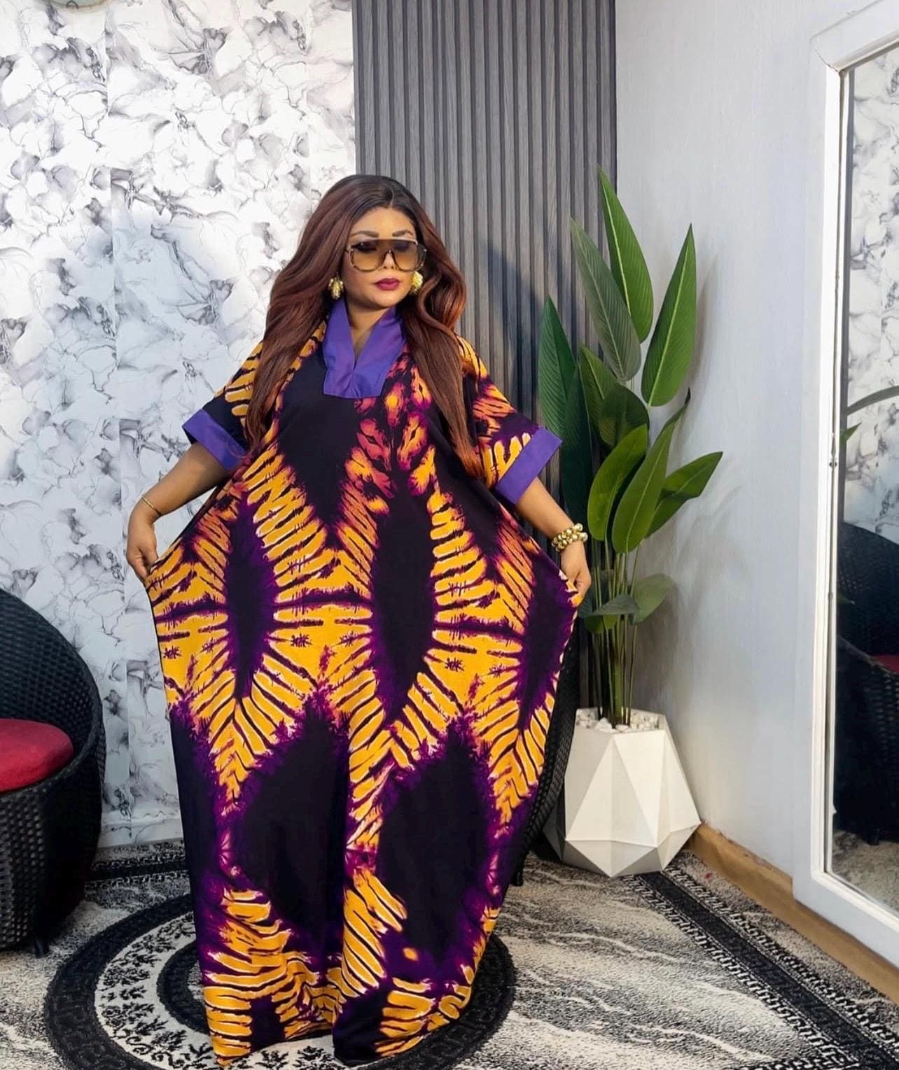 African Crepe dress|Summer danshiki |Crepe Kaftan| African print dress | Nigerian made | Wedding Party dress| Crepe boubou| African Fashion