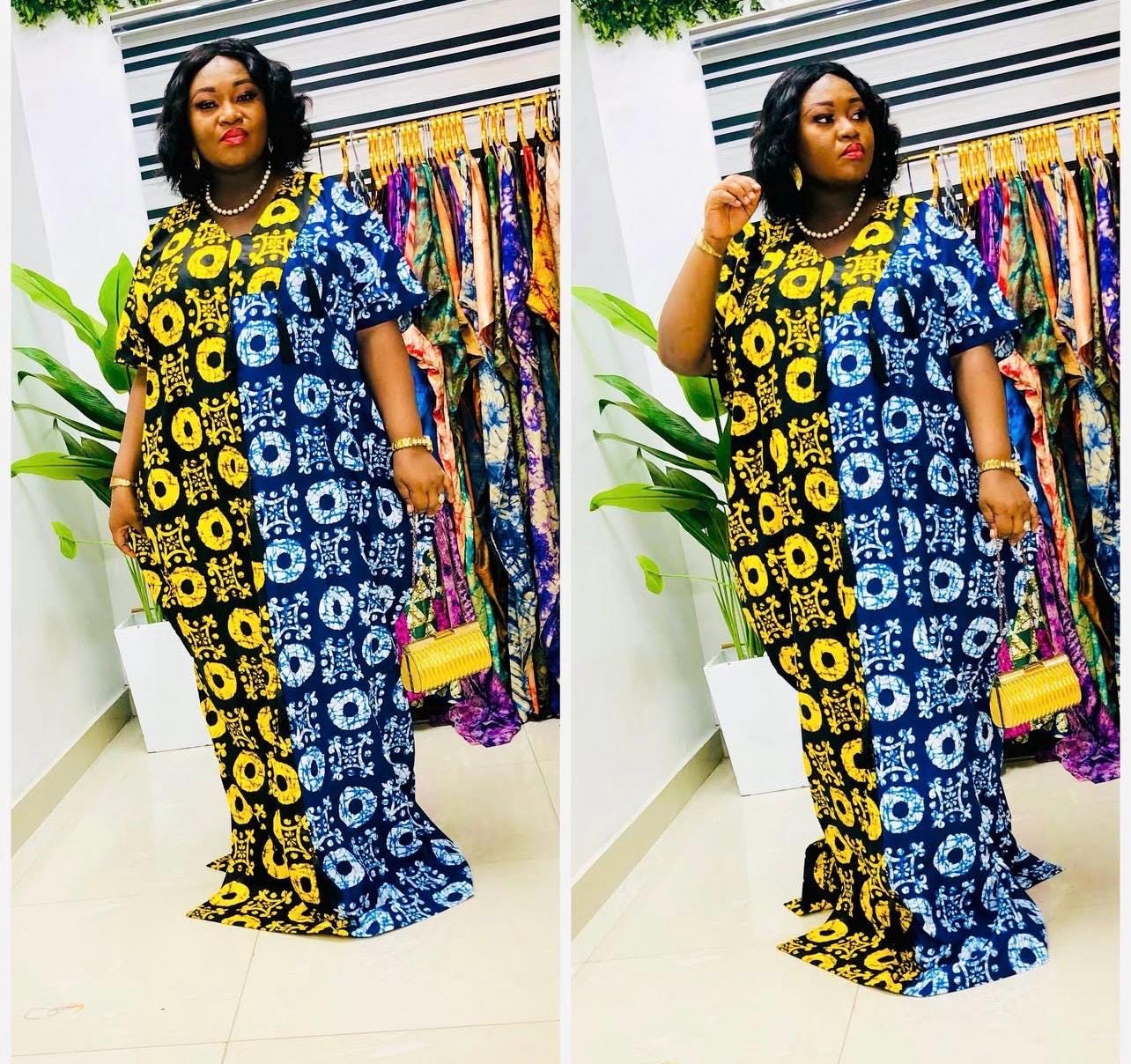 African Ankara Boubou dress| Kaftan| Handmade African print dress | Nigerian made | Tie and Dye | Boubou| Rich aunty| Bubu