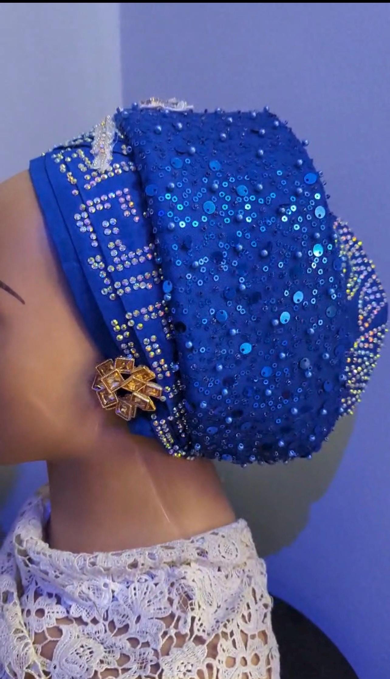 Luxury Crystal Duchess Silk Turban | Pre-Tied Headtie
