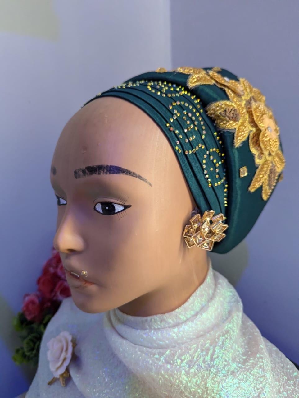 Luxury Duchess Silk Turban Headtie | Pre-tied Crystal Cap