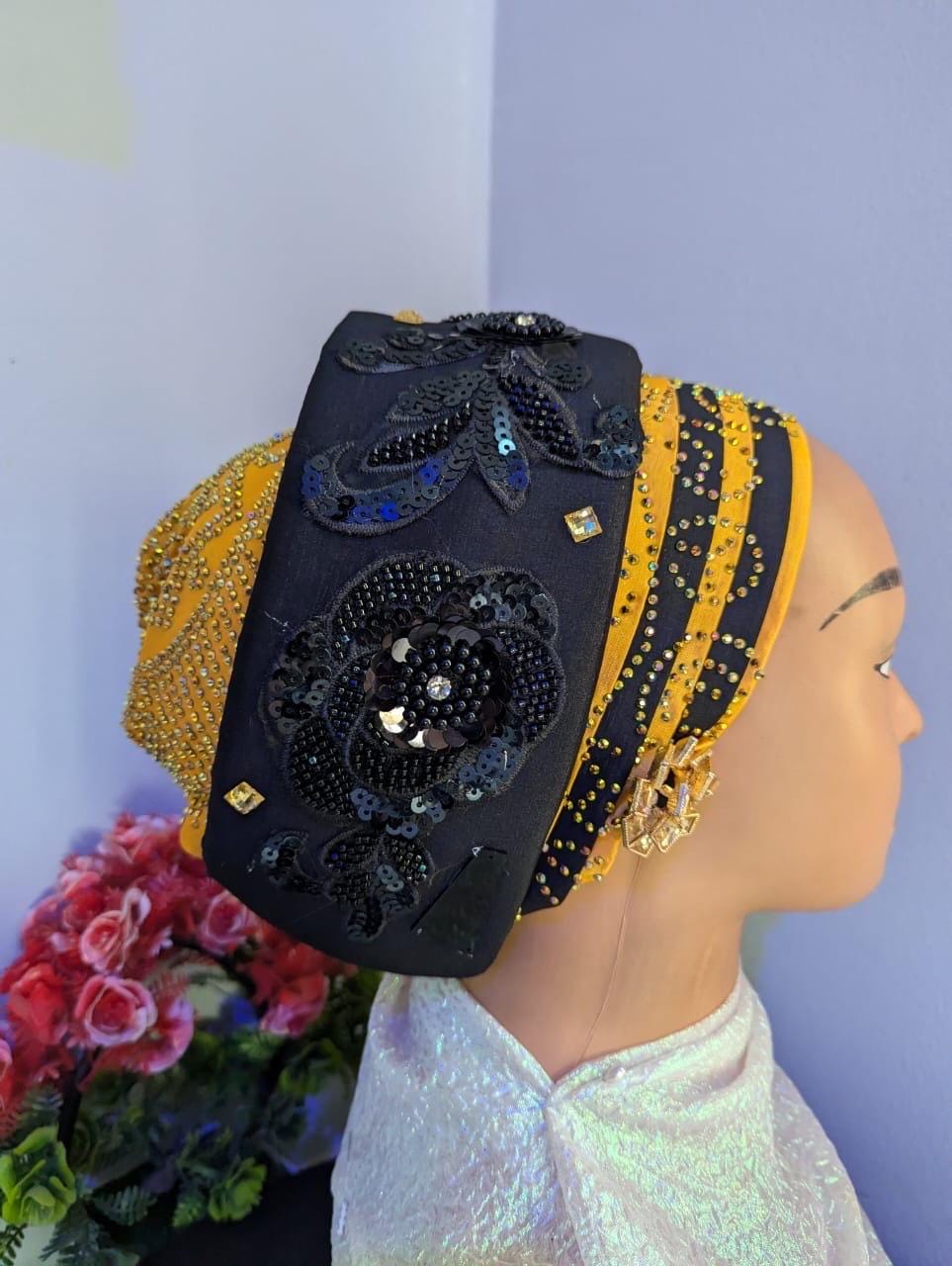 Luxury Turban Hat for Ladies| Pre tied Hat| Zara cap| Eid |Pre styled Head Tie| Ready To Wear Turban Headtie| African Auto cap| Muslim Women