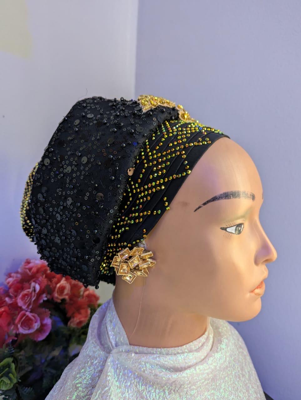 Luxury Turban Hat for Ladies| Pre tied Hat| Zara cap| Eid |Pre styled Head Tie| Ready To Wear Turban Headtie| African Auto cap| Muslim Women