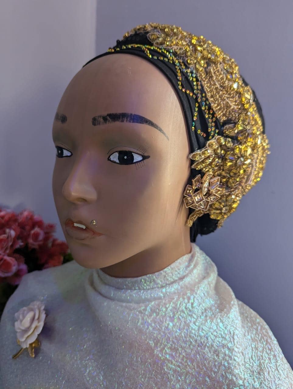 Luxury Duchess Silk Turban Headtie | Crystal Embellished, Pre-tied