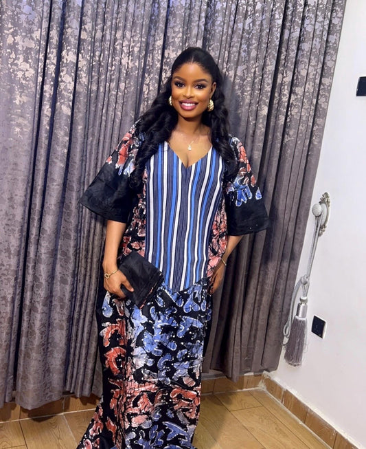 African Adire Batik dress| danshiki | Kaftan| Handmade African print dress | Nigerian made | Tie and Dye | Boubou| Rich aunty| Ankara