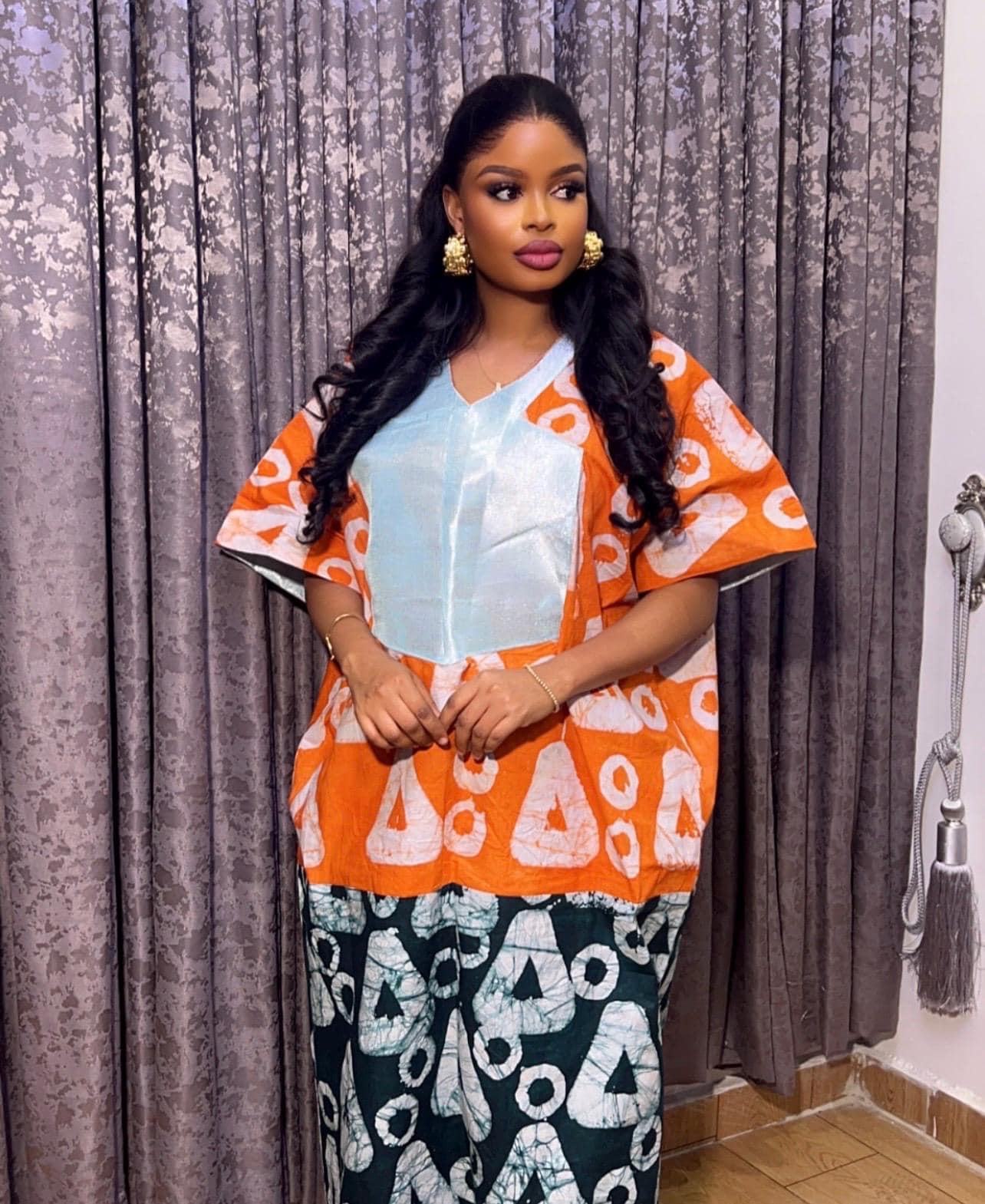 African Adire Batik dress| danshiki | Kaftan| Handmade African print dress | Nigerian made | Tie and Dye | Boubou| Rich aunty| Ankara