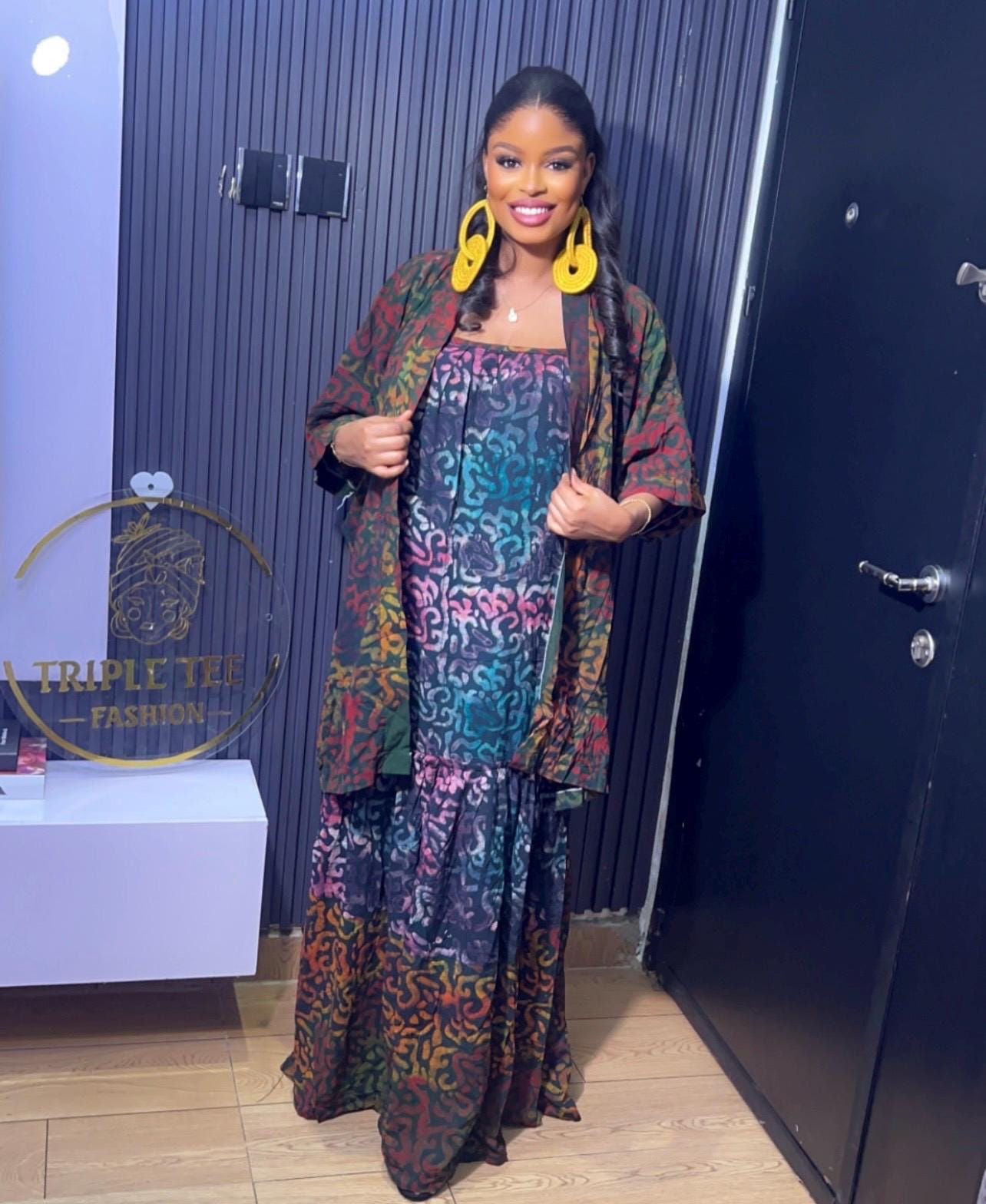 African Adire two pieces dress boubou | Kaftan| African print dress | Nigerian made | Wedding Party dress| Boubou | Rich aunty vibes