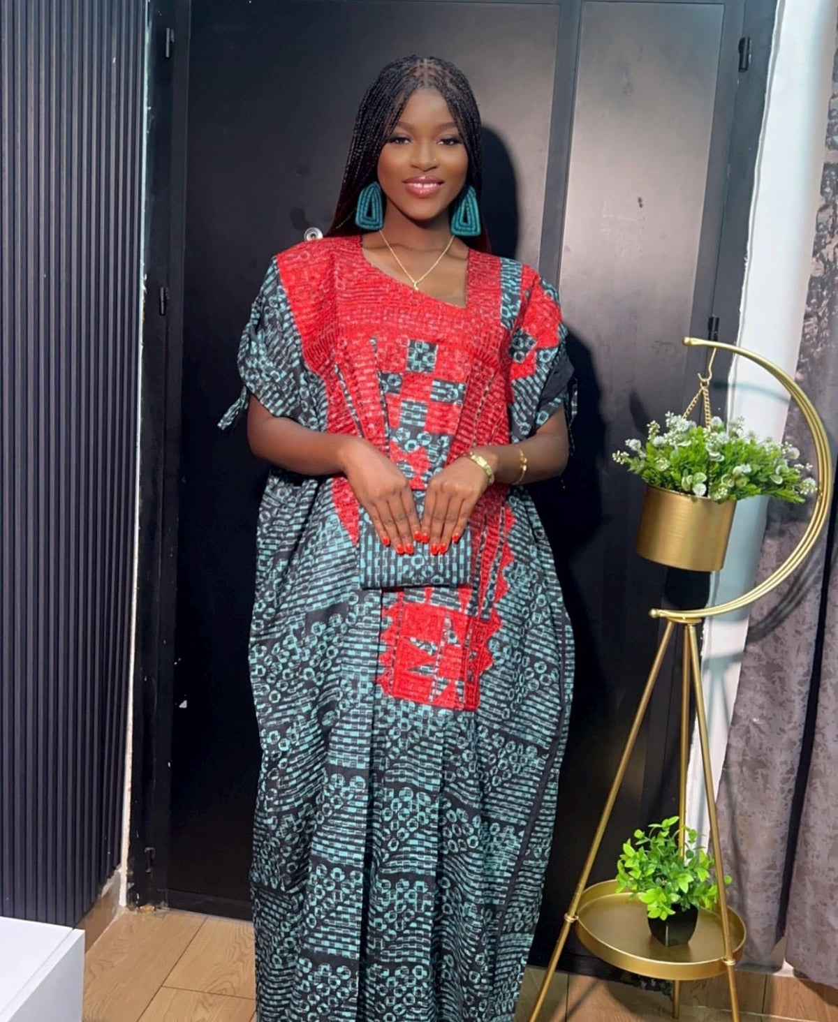 African Adire Batik Boubou Embroidery dress | Handmade African print dress | Nigerian made | Tie and Dye | Rich aunty| Ankara