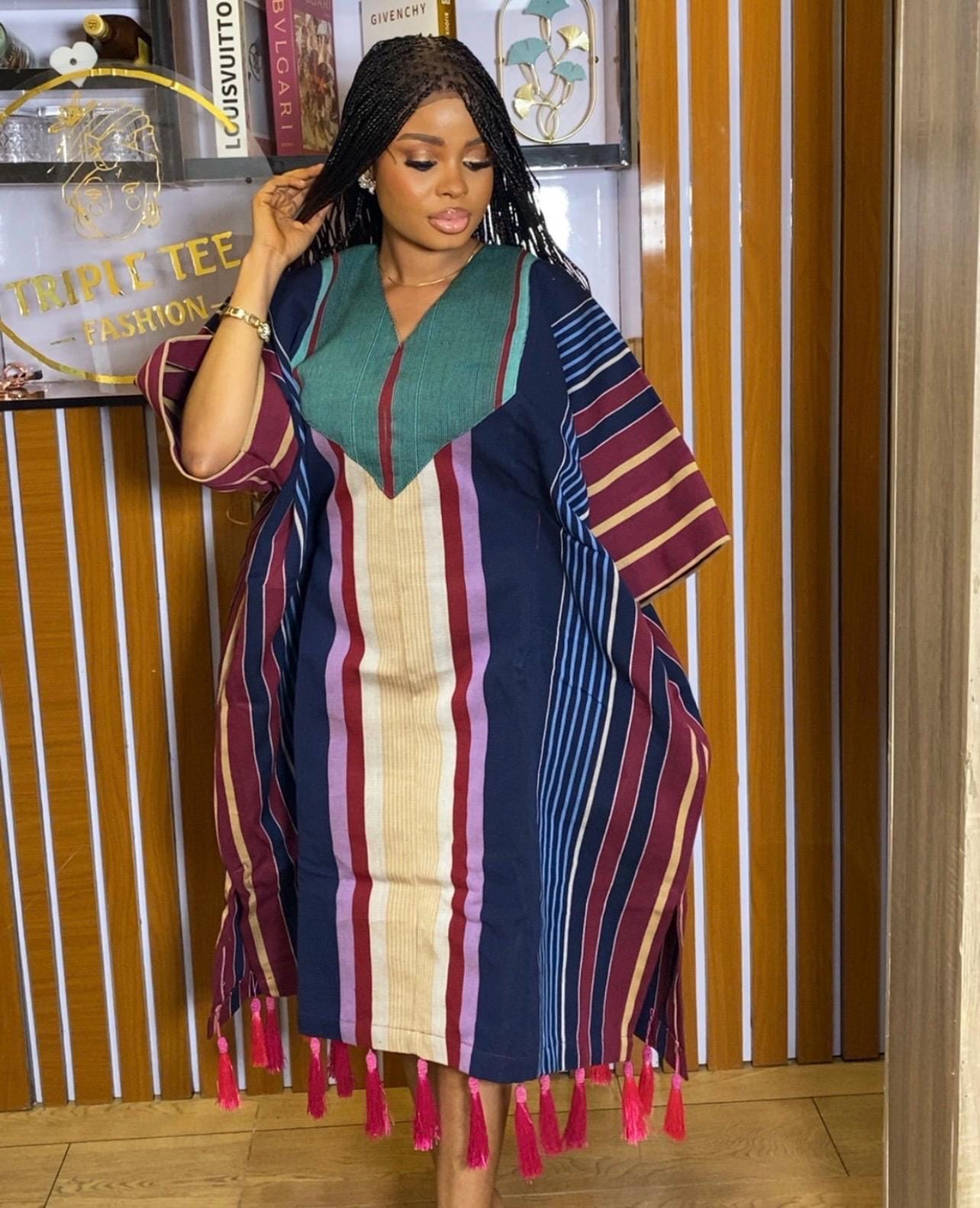 Handmade Aso Oke Boubou Kaftan | Nigerian Traditional Dress