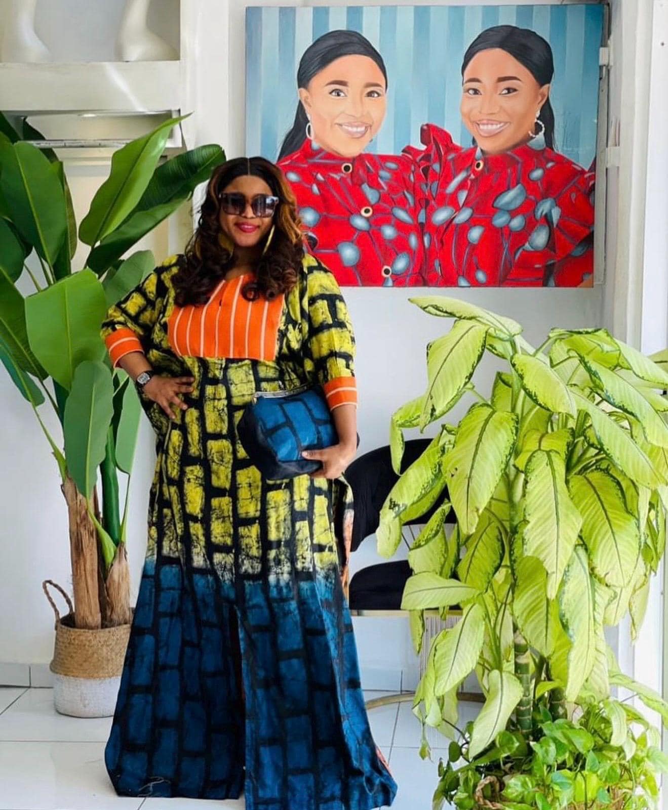 Handmade African Adire Batik Boubou Dress | Nigerian Kaftan