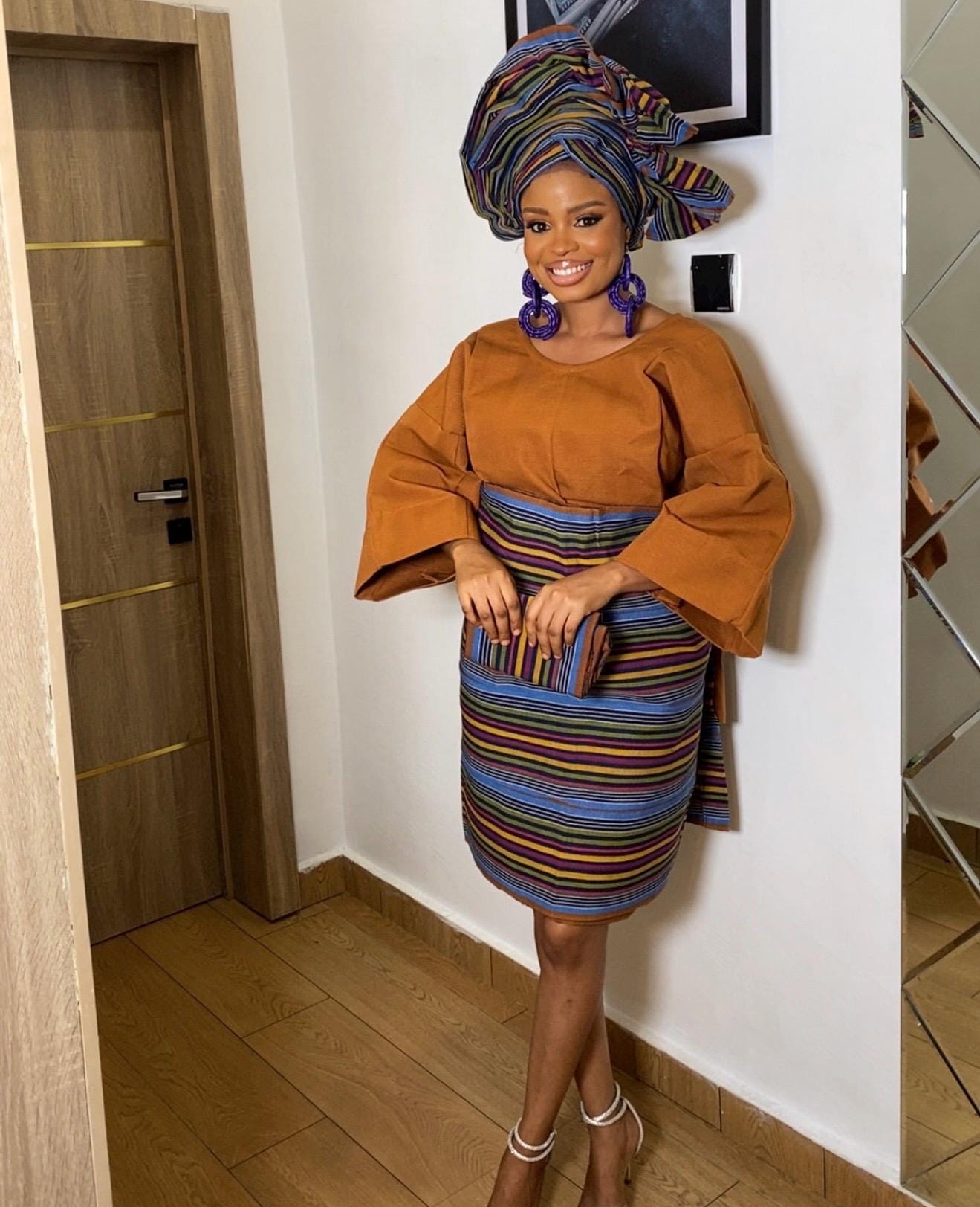 African aso oke | Nigerian bride outfit| Rich aunty | Authentic Aso Oke “Oleku” Set – Blouse, Wrapper & Auto Gele | African Bride| Birthday