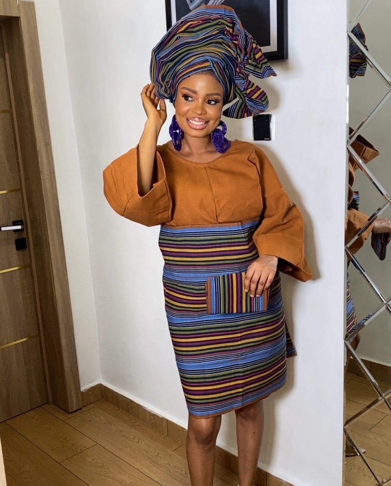 African aso oke | Nigerian bride outfit| Rich aunty | Authentic Aso Oke “Oleku” Set – Blouse, Wrapper & Auto Gele | African Bride| Birthday