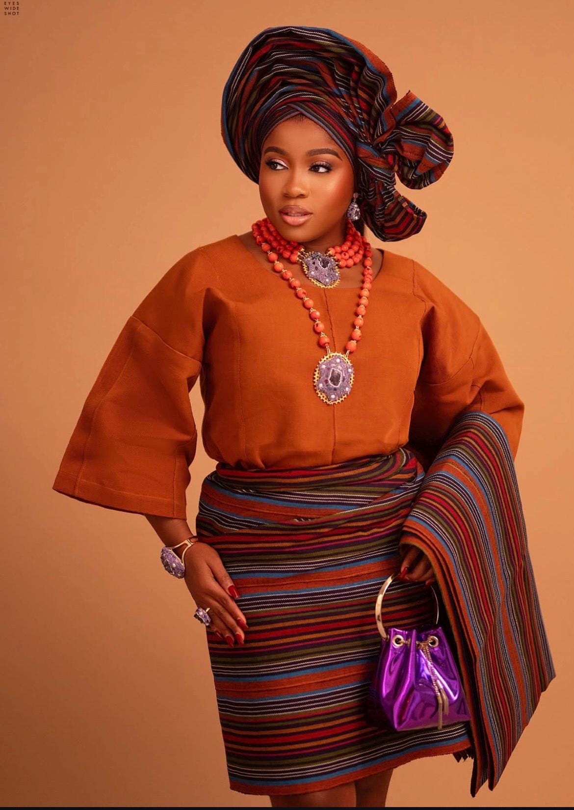 African aso oke | Nigerian bride outfit| Rich aunty | Authentic Aso Oke “Oleku” Set – Blouse, Wrapper & Auto Gele | African Bride| Birthday