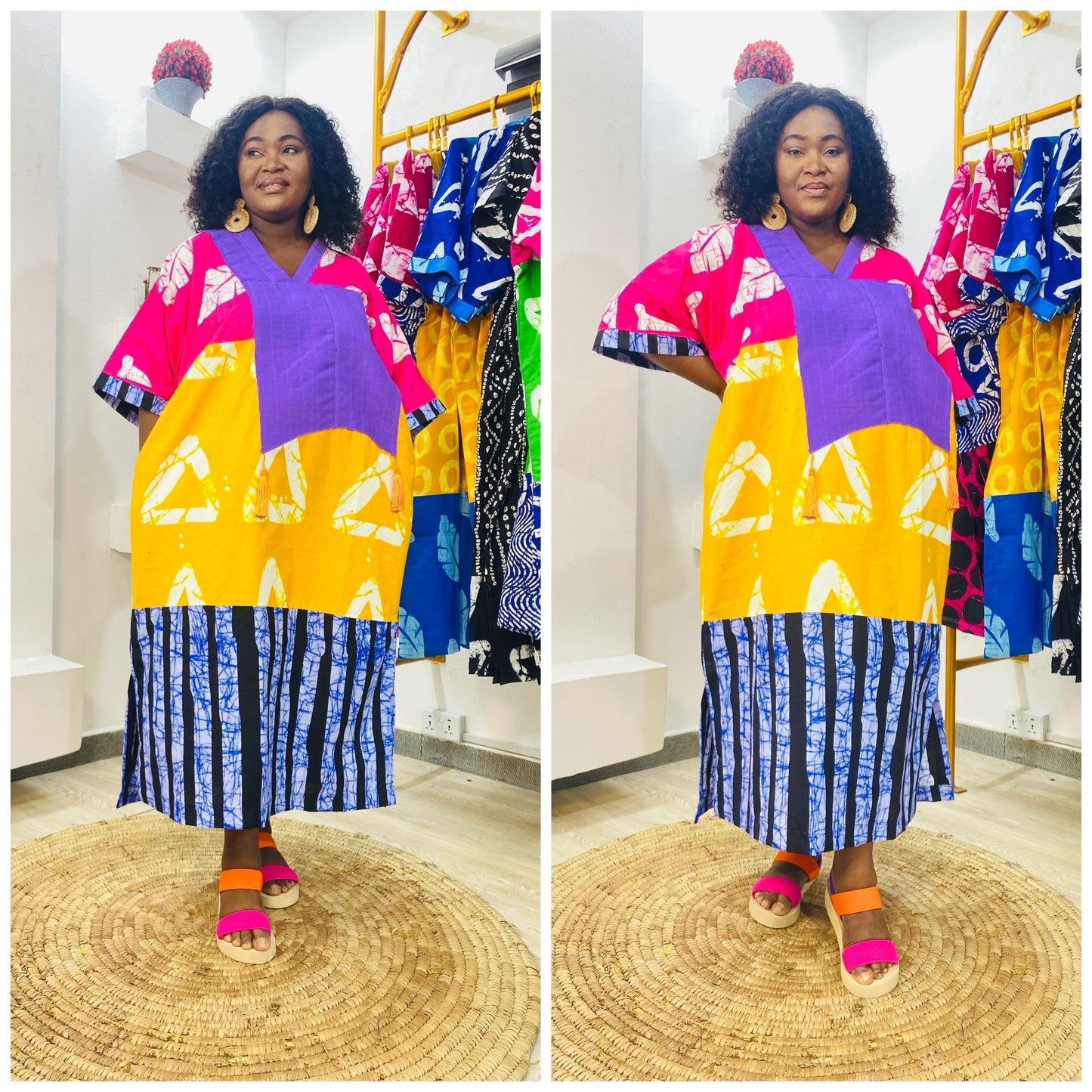 African Ankara Boubou dress| Kaftan| Handmade African print dress | Nigerian made | Tie and Dye | Boubou| Rich aunty| Bubu
