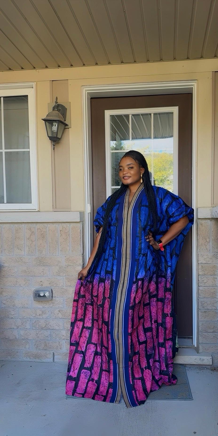 African Adire Batik Boubou dress |Inner belt bubu Kaftan| Handmade African print dress | Nigerian made | Tie and Dye | Rich aunty| Ankara