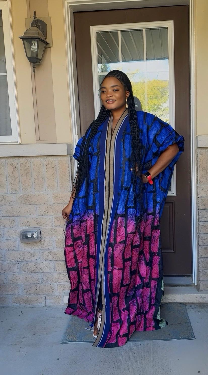 African Adire Batik Boubou dress |Inner belt bubu Kaftan| Handmade African print dress | Nigerian made | Tie and Dye | Rich aunty| Ankara