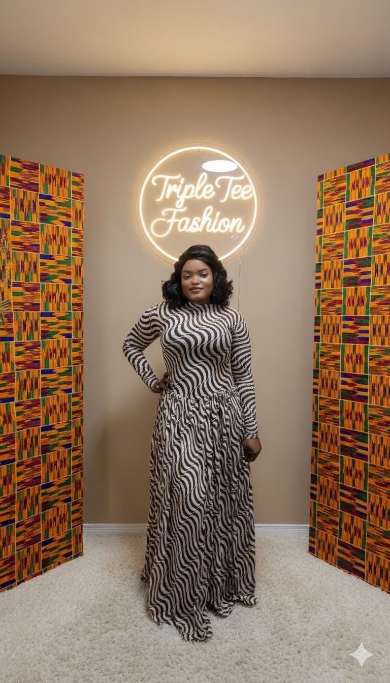 Bloom Mesh Maxi Dress – African-Inspired Floral Elegance | Sizes 12 & 14 | Triple Tee Fashion