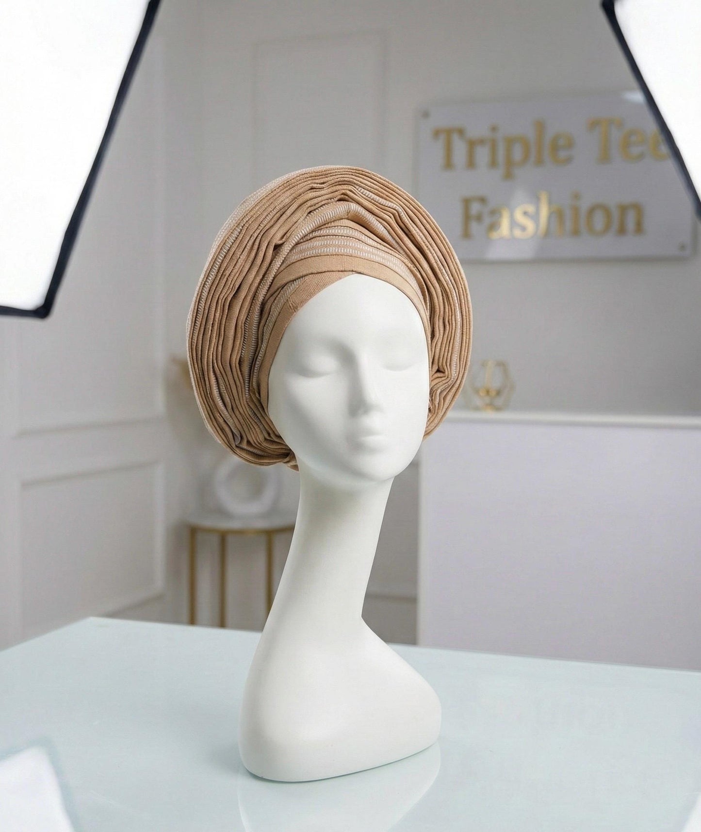 Pretied Aso Oke Gele | Ready-to-Wear Nigerian Headwrap