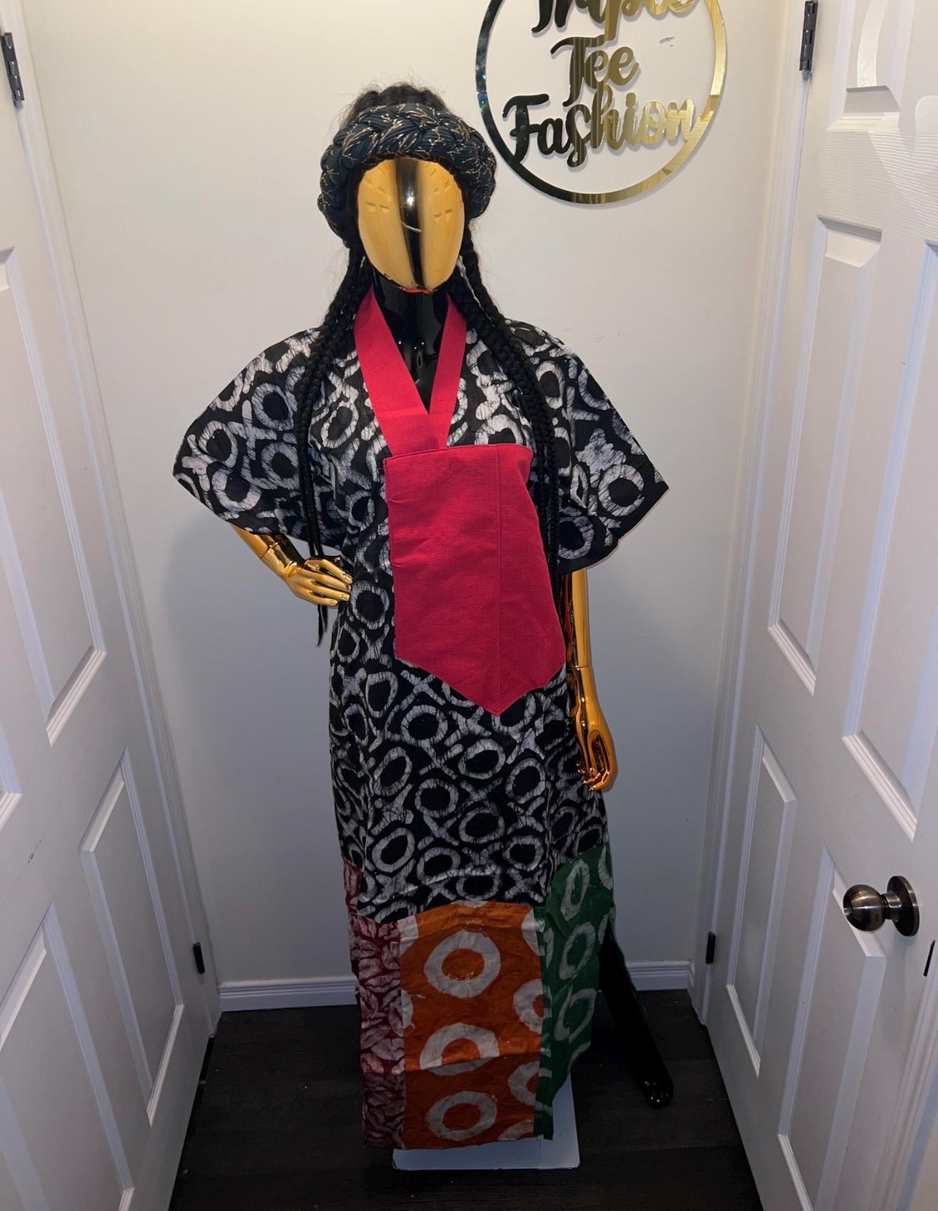 African Adire Batik dress| danshiki | Kaftan| Handmade African print dress | Nigerian made | Tie and Dye | Boubou| Rich aunty| Ankara