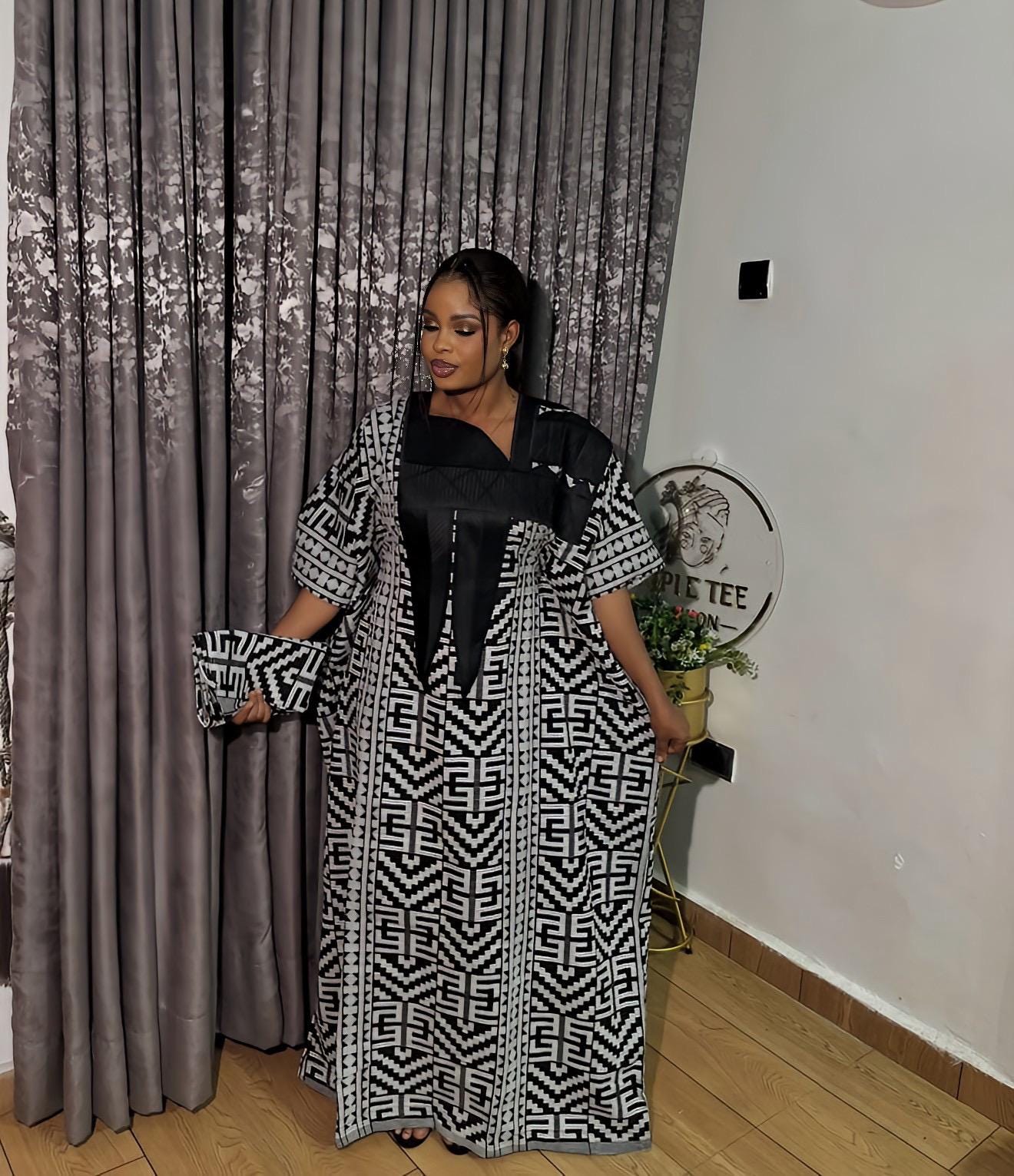 Authentic Akwete Boubou with Tinko Embroidery – One Size Fits All