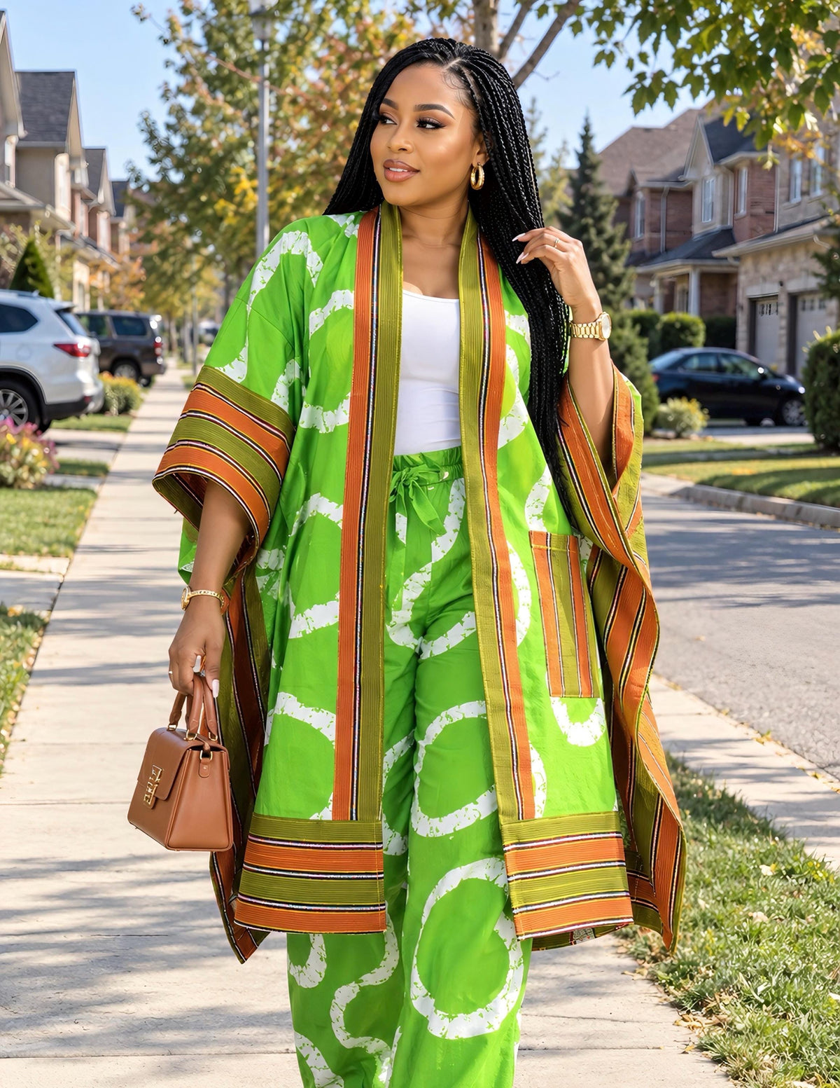 Ankara Kimono & Aso Oke Pants Set | African Style