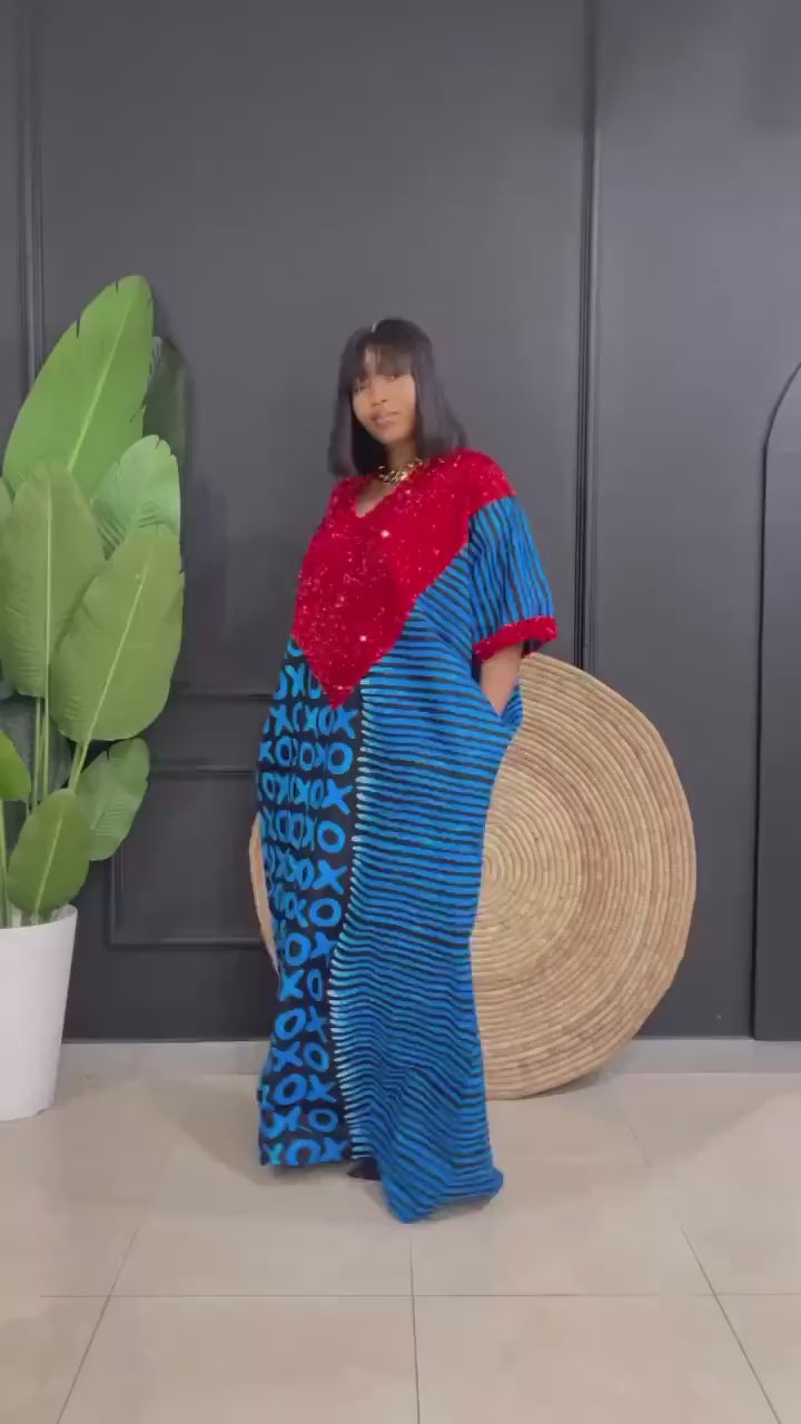 African Ankara bubu dress| Adire| long danshiki | Kaftan| Jalabiya| Rich aunty | Nigerian made dress| Party dress| One size fits all