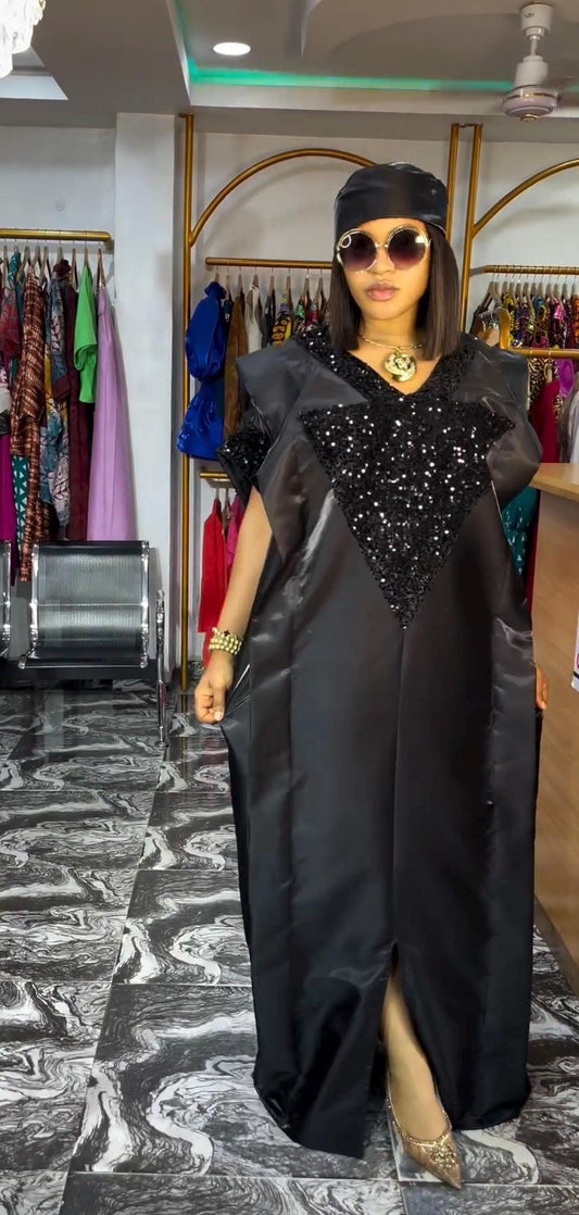 African Liquid mikado and Sequins boubou| danshiki | Kaftan| Jalabiya| Rich aunty | Nigerian dress| Party dress| Mikado boubou