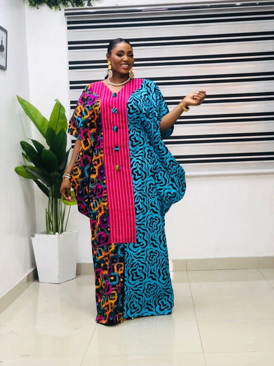African dress| Adire| long danshiki | Kaftan| Jalabiya| Rich aunty | Nigerian made dress| Party dress| One size fits all| plus size bubu