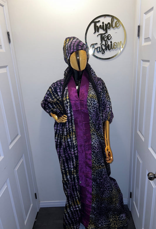 African Adire Batik Boubou dress |Inner belt bubu Kaftan| Handmade African print dress | Nigerian made | Tie and Dye | Rich aunty| Ankara