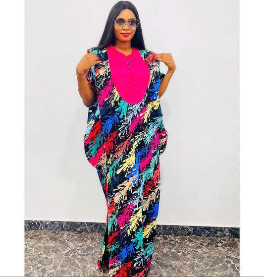 African Ankara Boubou dress| Kaftan| Handmade African print dress | Nigerian made | Tie and Dye | Boubou| Rich aunty| Bubu