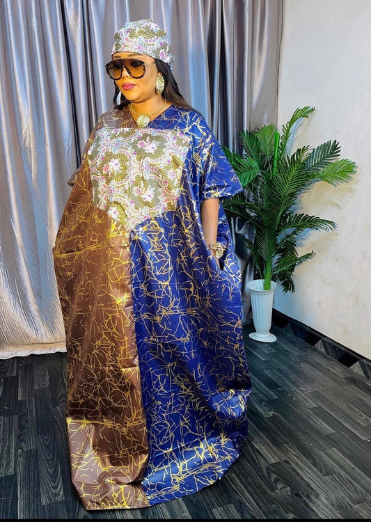 African dress| danshiki | Kaftan| Jalabiya| Rich aunty | Nigerian dress| Party dress| One size fits all| Mikado and sequin boubou| Brocade