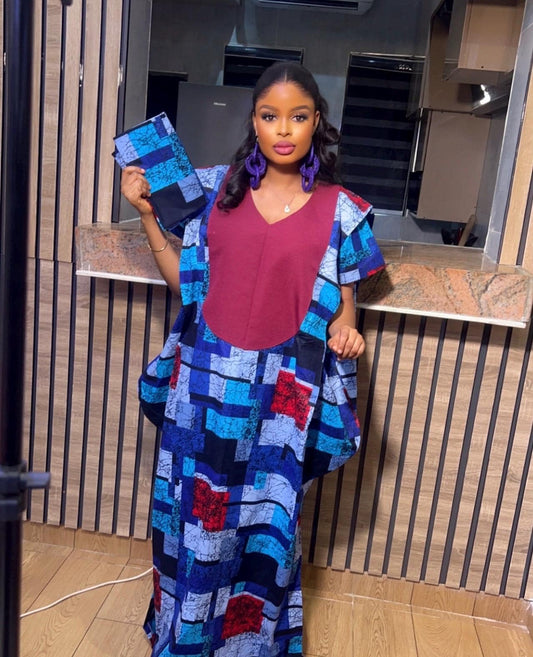 African dress| Adire| long danshiki | Kaftan| Jalabiya| Rich aunty | Nigerian made dress| Party dress| One size fits all| plus size bubu