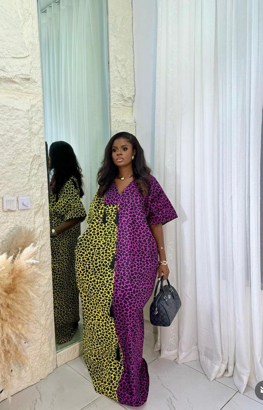 African Ankara Boubou dress| Kaftan| Handmade African print dress | Nigerian made | Tie and Dye | Boubou| Rich aunty| Bubu