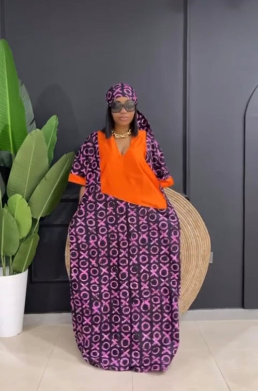 African Ankara dress| Adire| long danshiki | Kaftan| Jalabiya| Rich aunty | Nigerian made dress| Mikado Boubou| African Cultural Outfit
