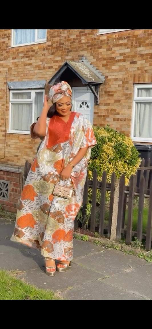High Quality European Damask Brocade Agbada dress| danshiki| Nigerian made | African Fashion| Boubou| Rich aunty| Agbada for women| Tinko