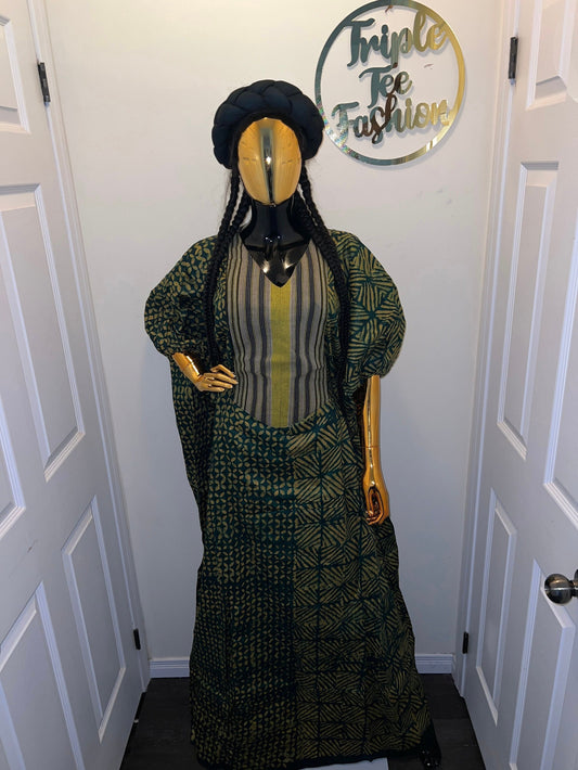 African Adire Batik Boubou dress |Inner belt bubu Kaftan| Handmade African print dress | Nigerian made | Tie and Dye | Rich aunty| Ankara