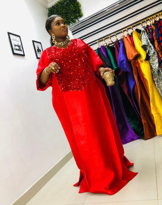 African dress| danshiki | Kaftan| Jalabiya| Rich aunty | Nigerian dress| Party dress| One size fits all| Mikado and sequin boubou| Brocade