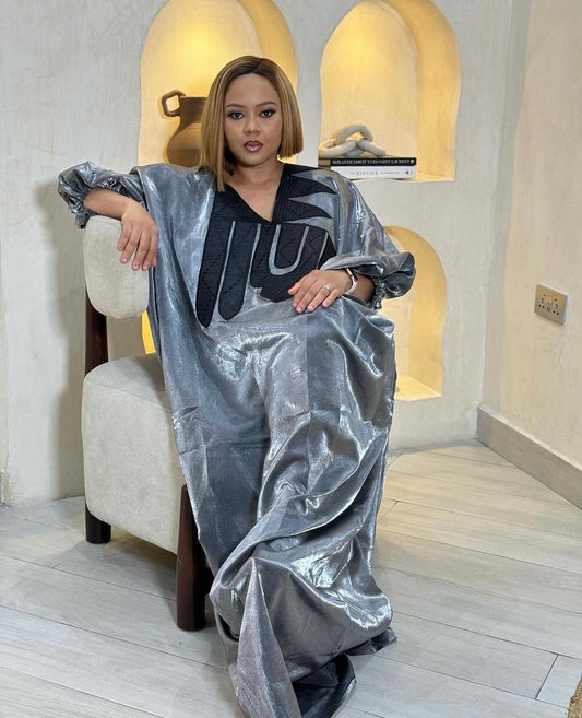 African Embroidery Liquid Mikado boubou | Mikado | long danshiki | Kaftan| Modest Dress | Rich aunty | Nigerian dress| Party dress
