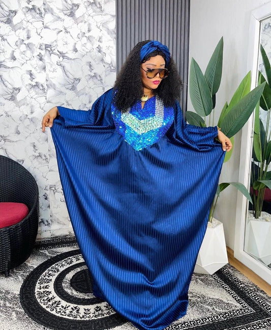 African Beaded Silk Boubou dress| Kaftan| Handmade African print dress | Nigerian made | Tie and Dye | Boubou| Rich aunty| Bubu