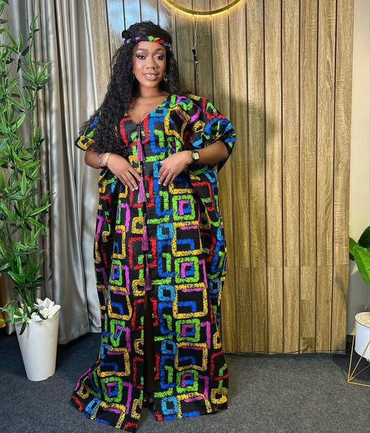 African dress| Adire| long danshiki | Kaftan| Jalabiya| Rich aunty | Nigerian made dress| Party dress| One size fits all| plus size bubu